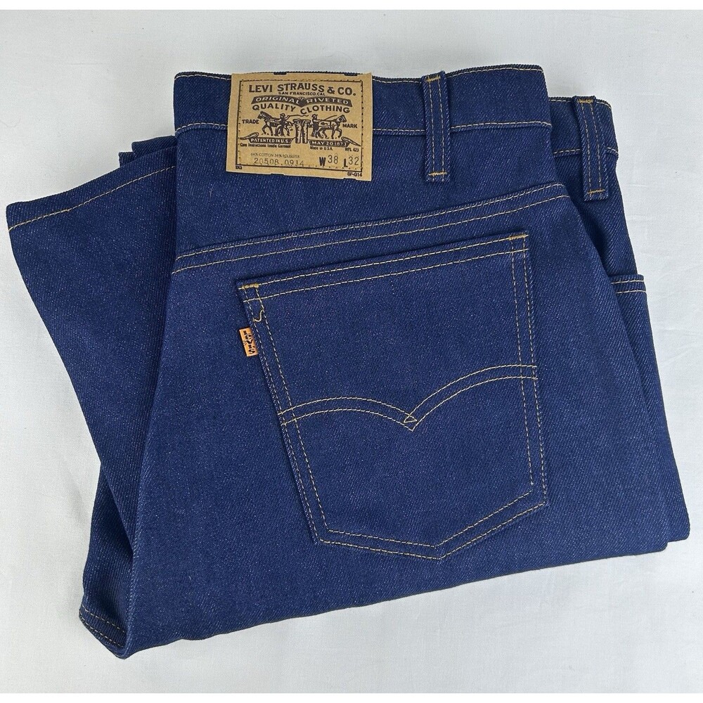 RARE VTG Levi's 508 Jeans 38x32 Deadstock Dark Wash Denim Orange Tab Made in USA